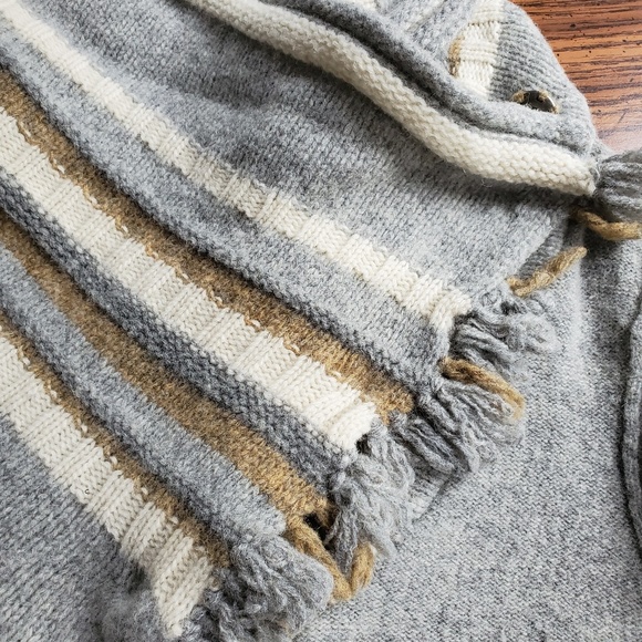 Free People Wool Shawl Knit Collar Zip Sweater - Picture 6 of 8